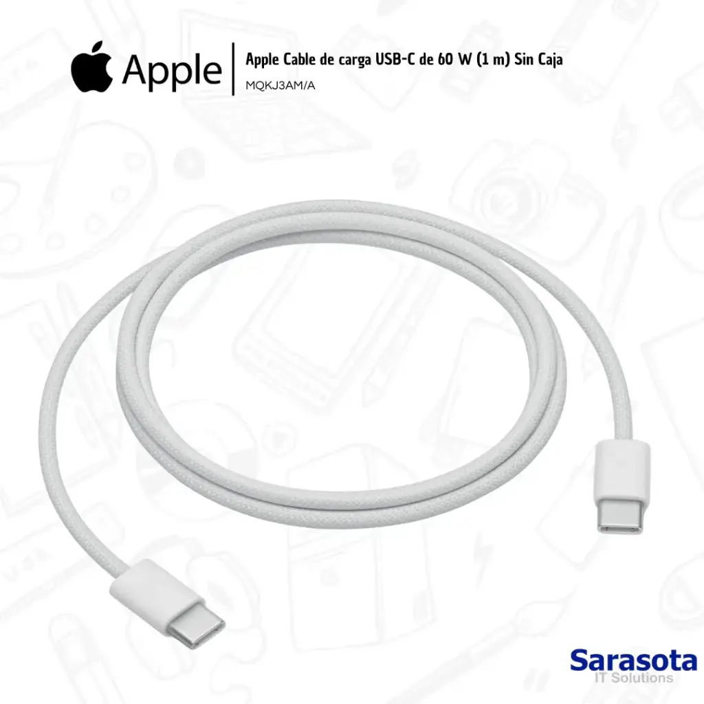 Apple Cable de carga USB-C de 60 W (1 m) Sin Caja