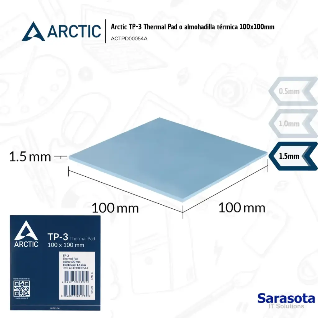 Arctic Thermal Pad TP-3 100mm x 100mm x 1.5mm