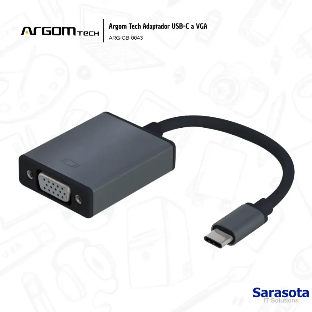 Argom Tech Adaptador USB-C A VGA ARG-CB-0043