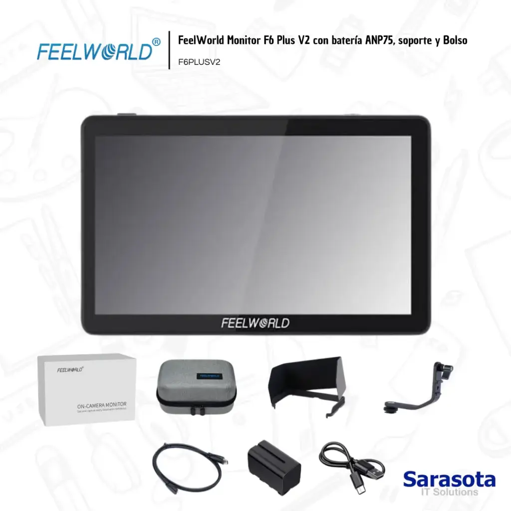 FeelWorld F6 Plus V2 6 pulgadas con batería y estuche