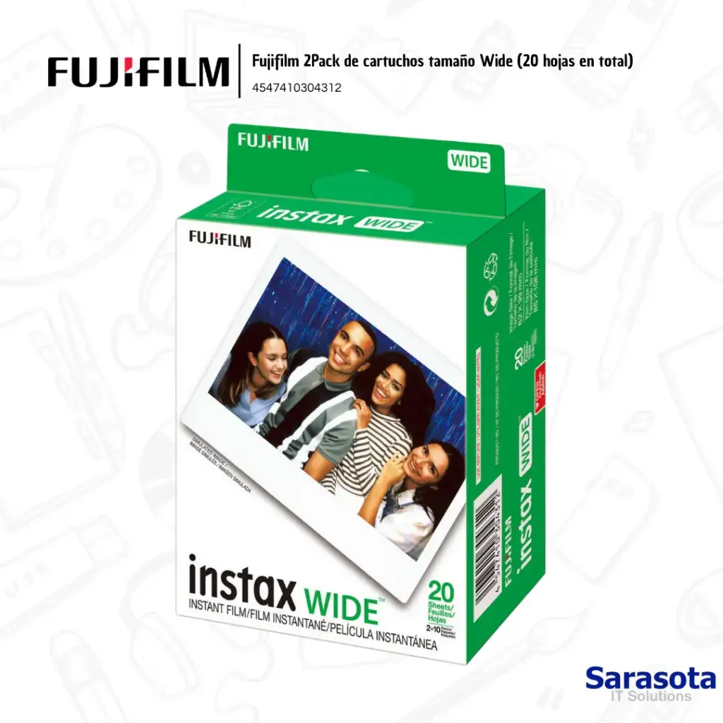 Fujifilm Instax Cartuchos Wide Film 2Pack (20 fotografías)