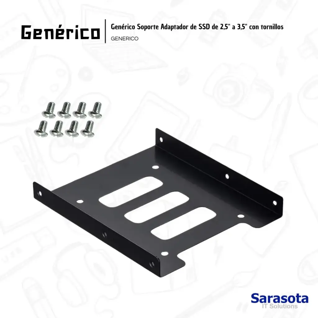 Genérico Adaptador HDD a SSD PC 2.5 a 3.5 Rack