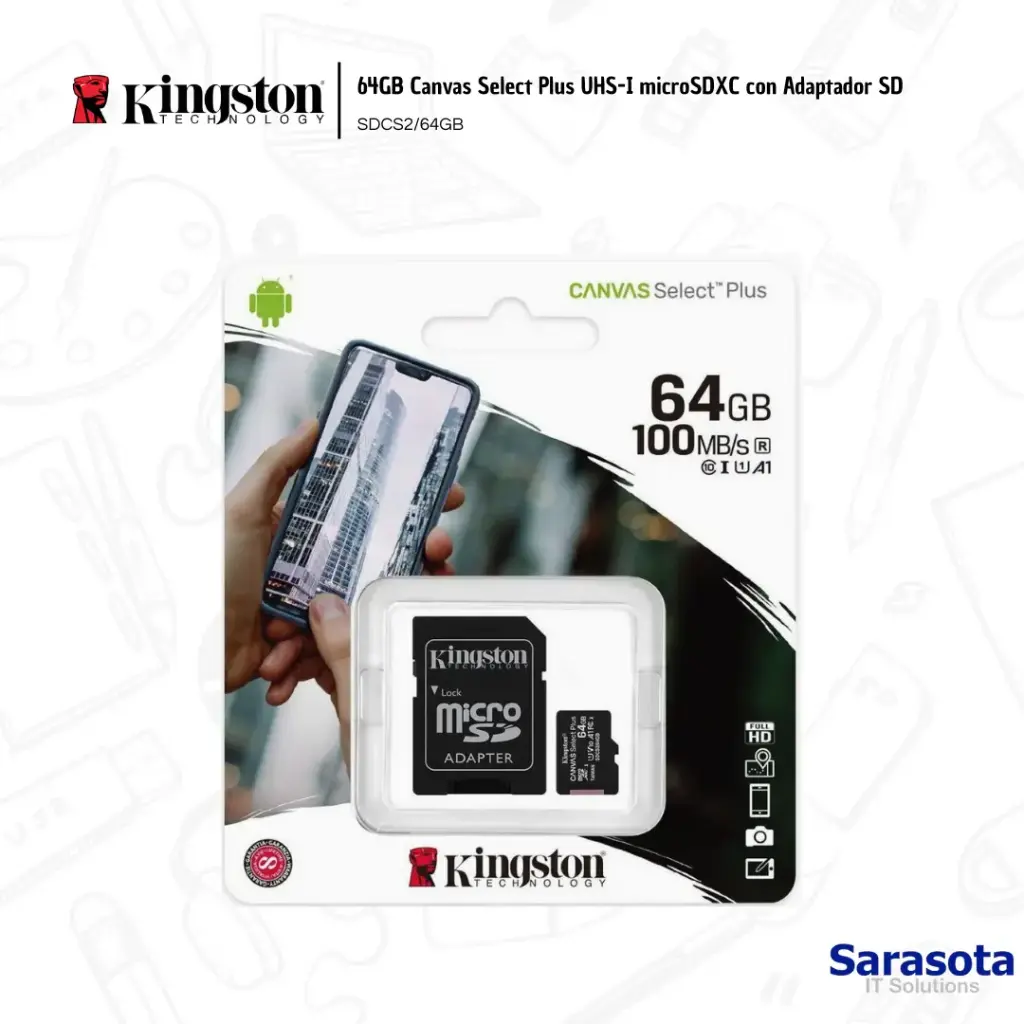 Kingston microSD Canva Select Plus 64Gb 100mbps