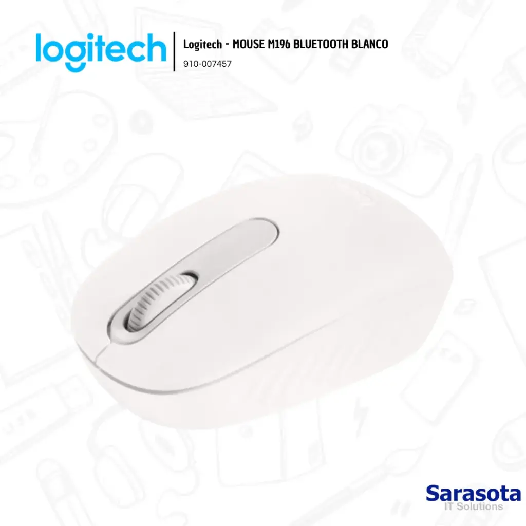 Logitech Mouse M196 Bluetooth Blanco (910-007457)