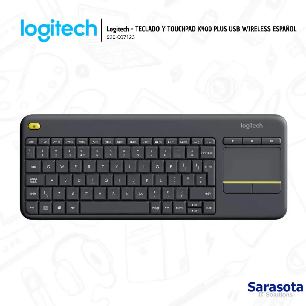 Logitech Teclado y Touchpad K400 Plus USB (920-007123) 