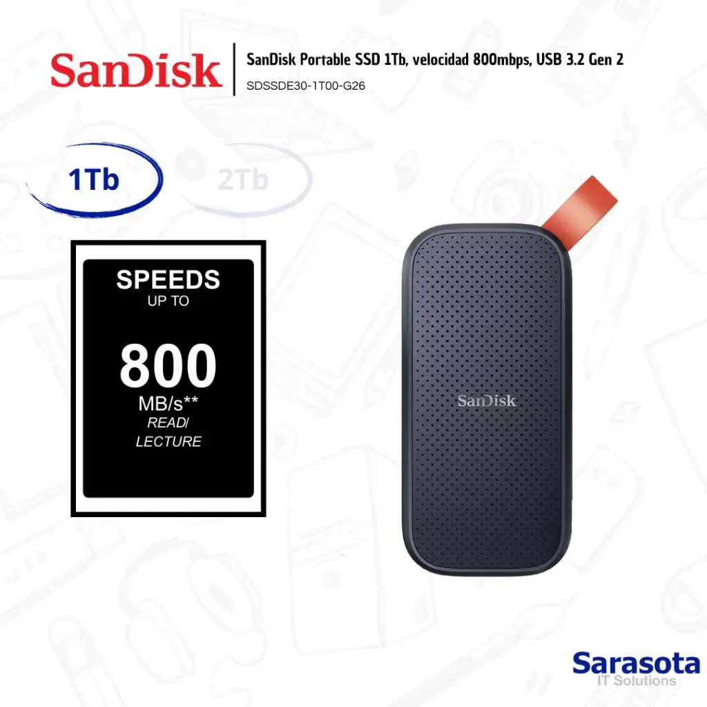 SanDisk Portable SSD 1Tb 800mbps  USB 3.2 Gen2