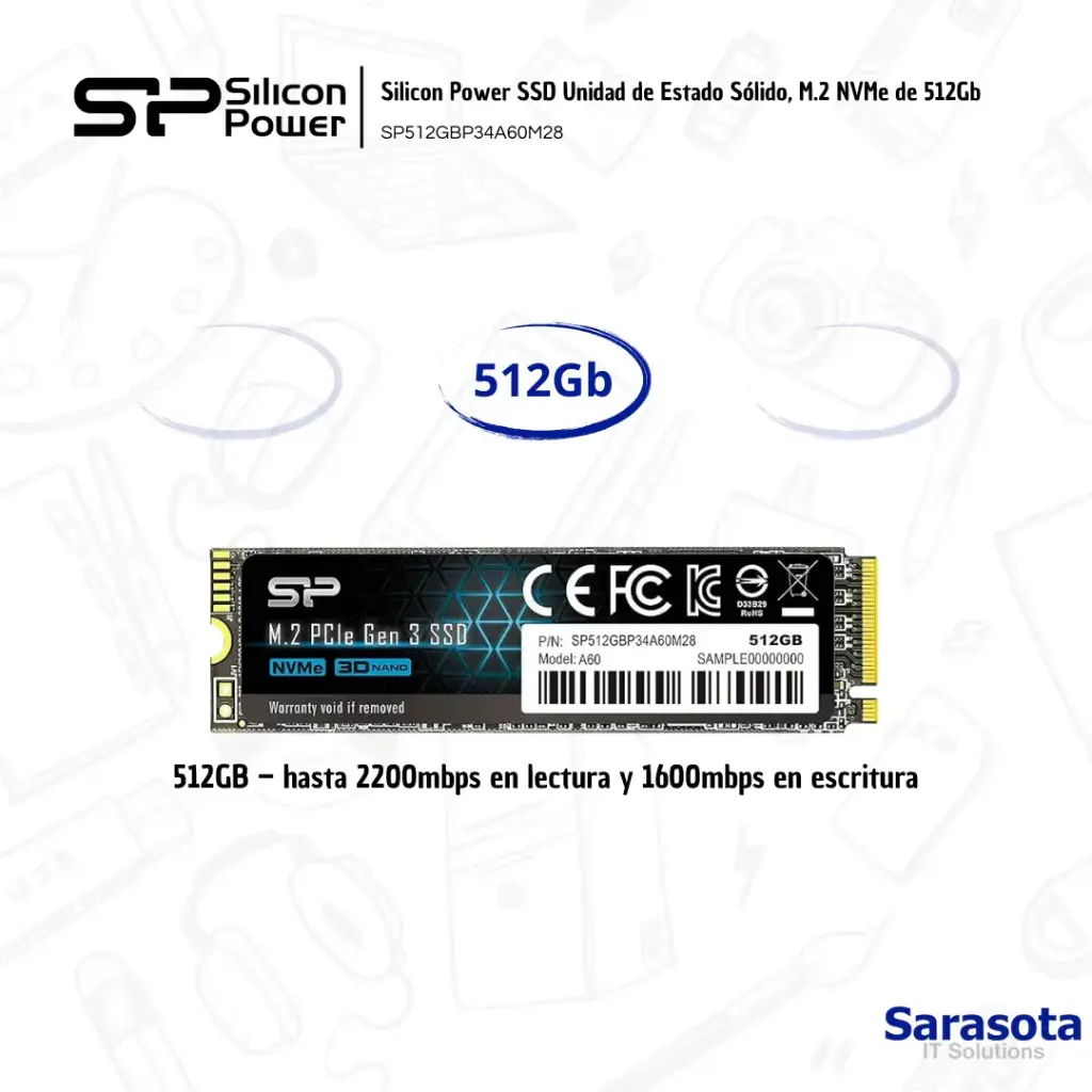 Silicon Power SSD NVMe M.2 A60 512Gb