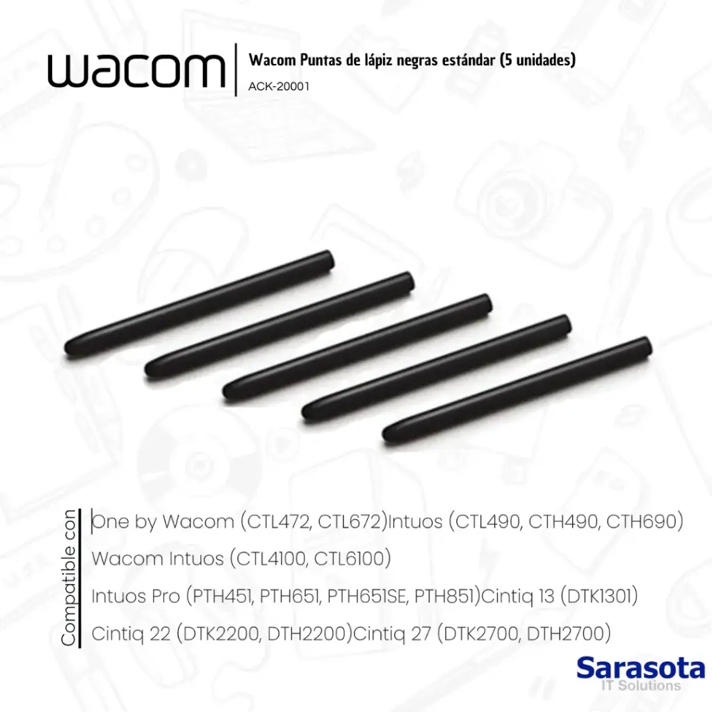 Wacom Puntas ACK20001 Paquete De 5 Unidades