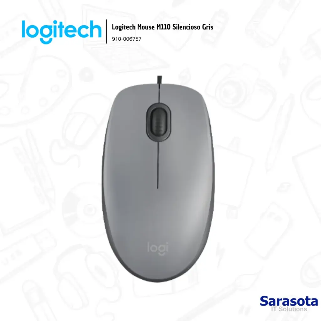 Logitech Mouse M110 Silencioso Gris (910-006757)