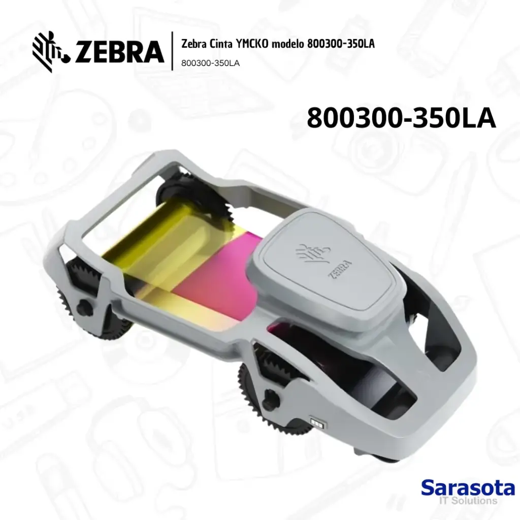 Zebra Cinta para Impresora ZC300, COLOR YMCKO (800300-350LA)
