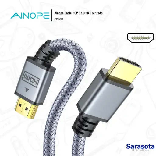 [AIN001] Ainope Cable HDMI 2.0 4K Trenzado