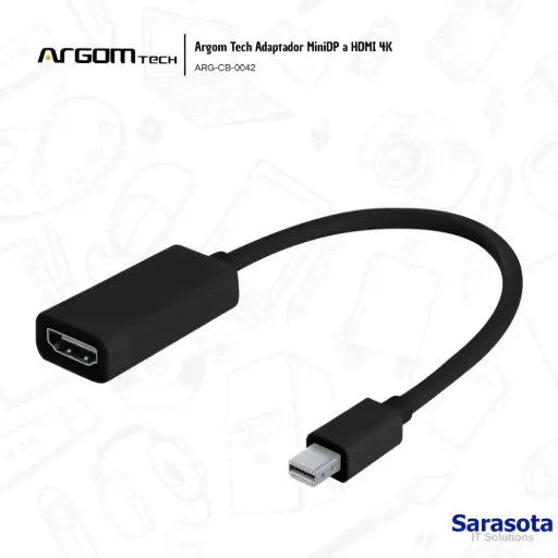 [ARG003] Argom Tech Adaptador MiniDP a HDMI 4K ARG-CB-0042