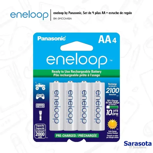 [ENE001] Eneloop Baterías 4 AA con Caja