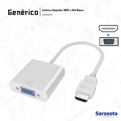 [GEN005] Genérico Adaptador HDMI a VGA Blanco