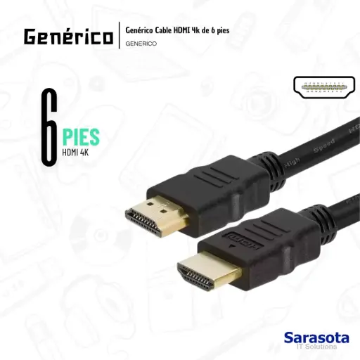 [GEN016] Genérico Cable HDMI 6 Pies 4k