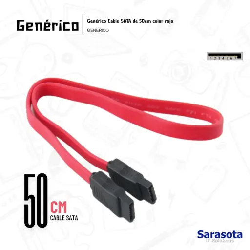 [GEN019] Genérico Cable SATA III (Rojo)