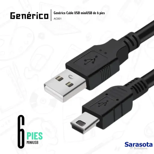 [GEN020] Genérico Cable USB a Mini USB