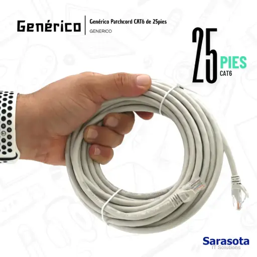 [GEN034] Genérico Patch Cord CAT6 RJ45 de 25 pies