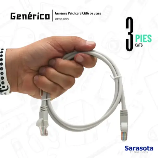 [GEN035] Genérico Patch Cord CAT6 RJ45 de 3 pies
