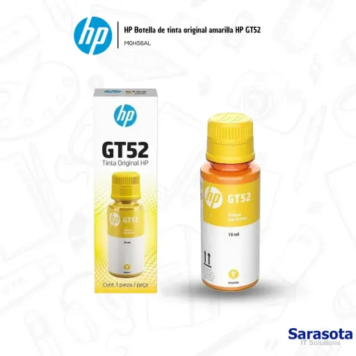 [HP0001] HP Botella de Tinta HP GT52 Amarilla Original M0H56AL