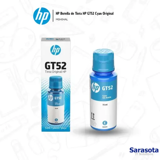 [HP0002] HP Botella de Tinta HP GT52 Cyan Original M0H54AL