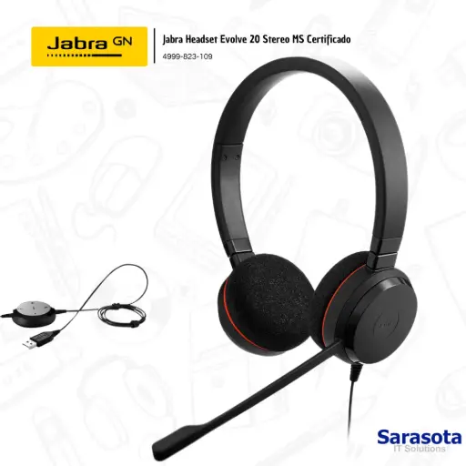 [JAB002] Jabra HeadSet Evolve 20 MS Stereo HSC016 4999-823-109