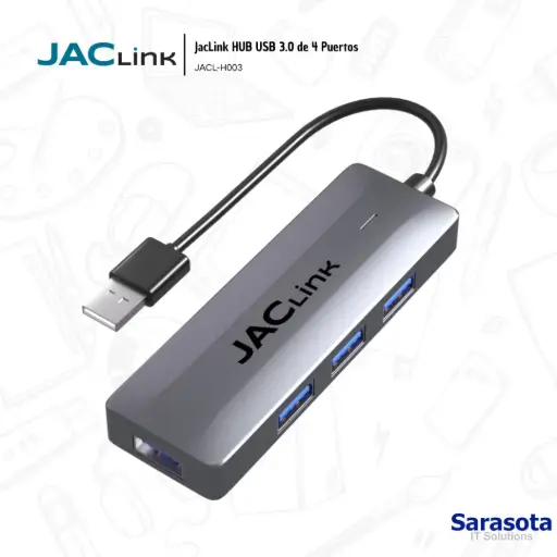 [JAC005] Jaclink HUB USB 3.0 de 4 Puertos