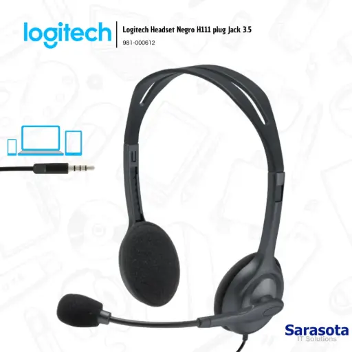 [LOG001] Logitech Audífono H111 con micrófono Jack 3.5 (981-000612)