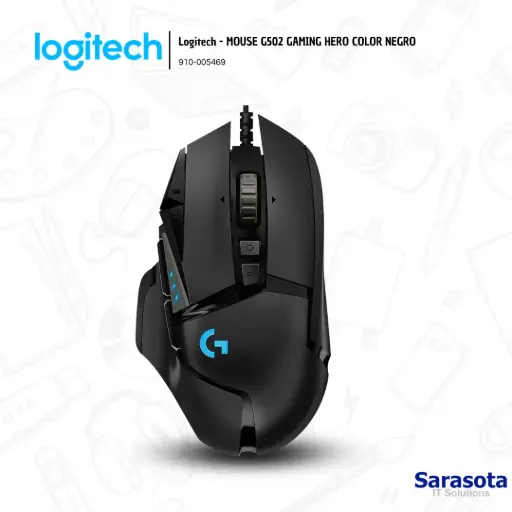 [LOG013] Logitech Mouse G502 Gaming Hero Black (910-005469)