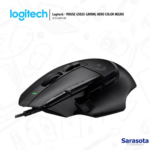 [LOG014] Logitech Mouse G502X Gaming Hero Black Alámbrico (910-006136)