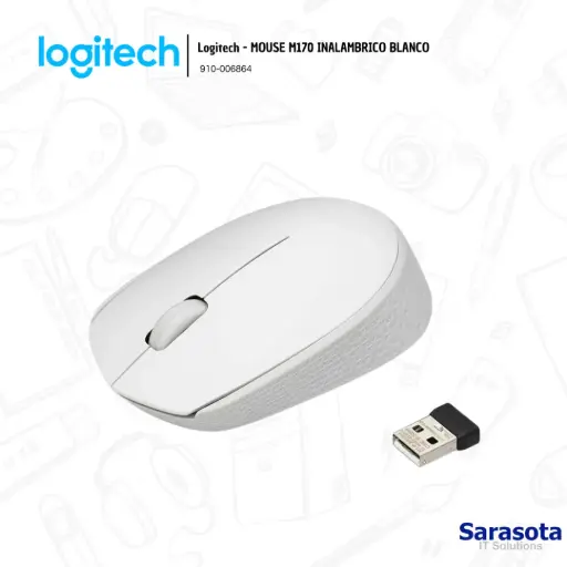[LOG016] Logitech Mouse M170 Blanco Inalámbrico (910-006864)