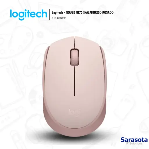 [LOG018] Logitech Mouse M170 Rosado Inalámbrico (910-006862)