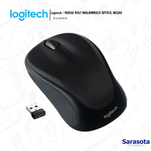 [LOG024] Logitech Mouse M317 Inalambrico Optico Black (910-003416) 