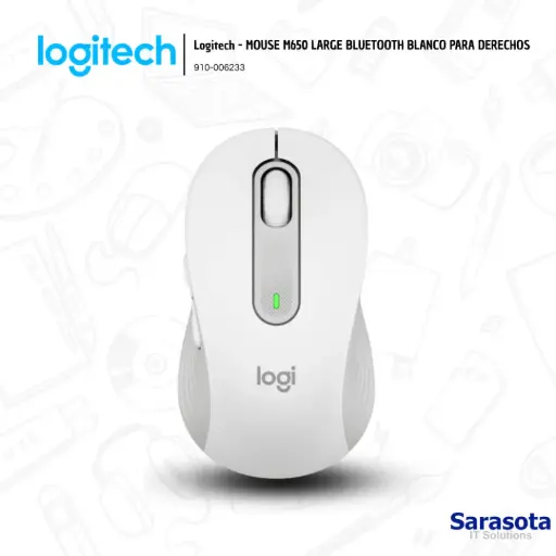 [LOG026] Logitech Mouse M650 Large Bluetooth White (910-006233)