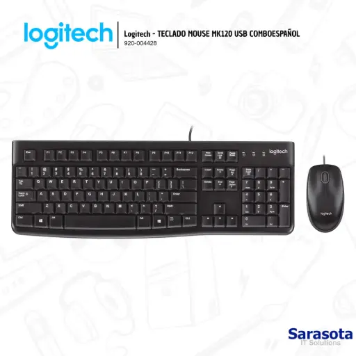 [LOG011] Logitech Teclado Y Mouse Mk120 Alámbrico (920-004428)