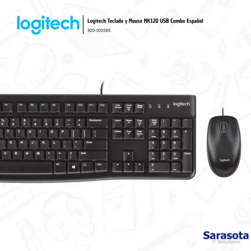 [LOG029] Logitech Teclado y Mouse MK120 USB Combo Español (920-002565)