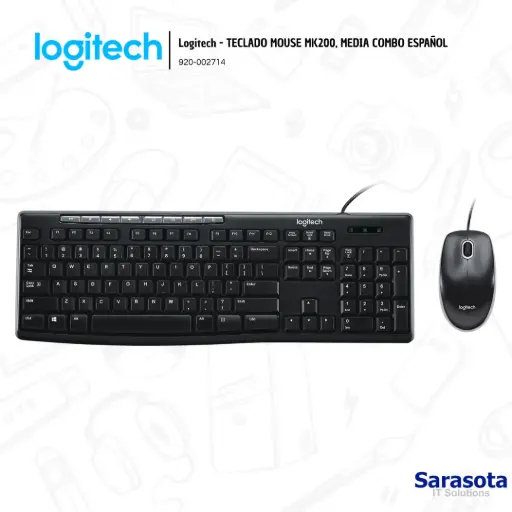 [LOG030] Logitech Teclado y Mouse MK200 Combo Inalámbrico Español (920-002716)