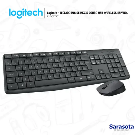 [LOG031] Logitech Teclado y Mouse MK235 Combo USB Wireless (920-007901)