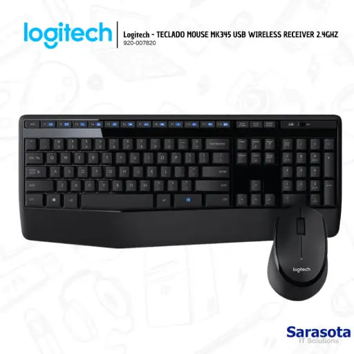 [LOG032] Logitech Teclado y Mouse MK345 USB Wireless (920-007820) 