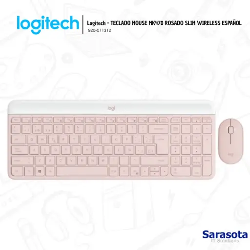 [LOG034] Logitech Teclado y Mouse MK470 Rosado Slim Wireless (920-011312)