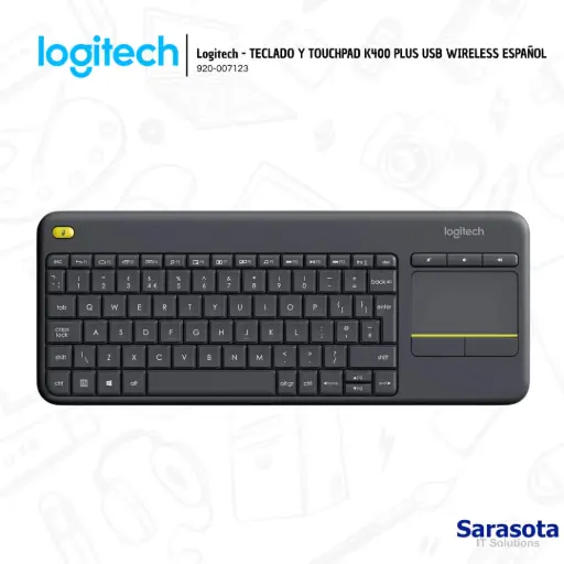 [LOG035] Logitech Teclado y Touchpad K400 Plus Inalámbrico Español (920-007123) 