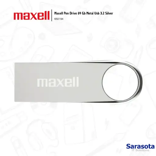 [MAX002] Maxell Pen Drive 64 Gb Metal Usb 3.2 Silver