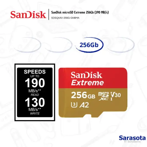 [SAN004] SanDisk Extreme microSD 256Gb (190 MB/s)