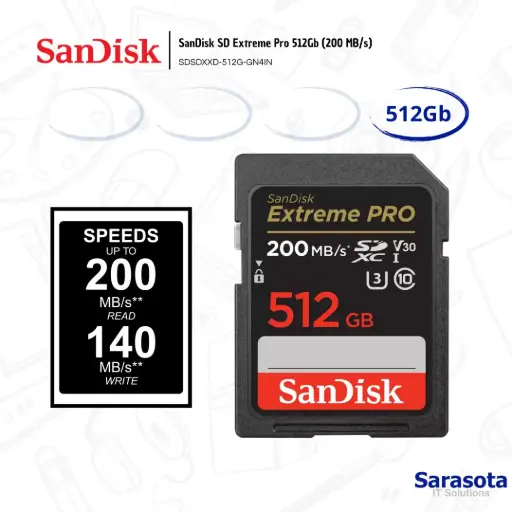 [SAN009] SanDisk Extreme Pro SD 512Gb (200 MB/s)