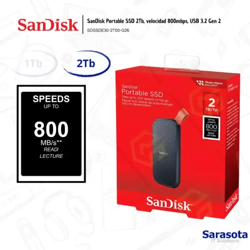 [SAN012] SanDisk Portable SSD 2Tb 800mbps  USB 3.2 Gen2