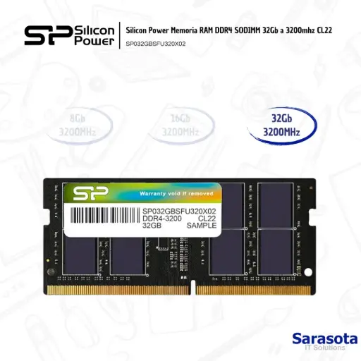 [SIL004] Silicon Power RAM DDR4 SODIMM 3200Mhz de 32Gb