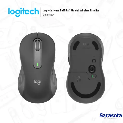 [LOG038] Logitech Mouse M650 Left Handed Wireless Graphite (910-006234)