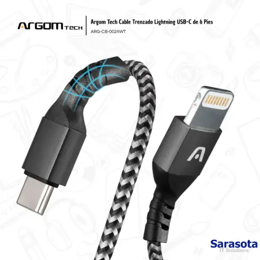 [ARG009] Argom Cable Lightning USB-C ARG-CB-0024WT