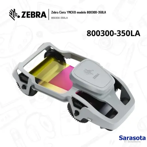 [ZEB002] Zebra Cinta para Impresora ZC300, COLOR YMCKO (800300-350LA)